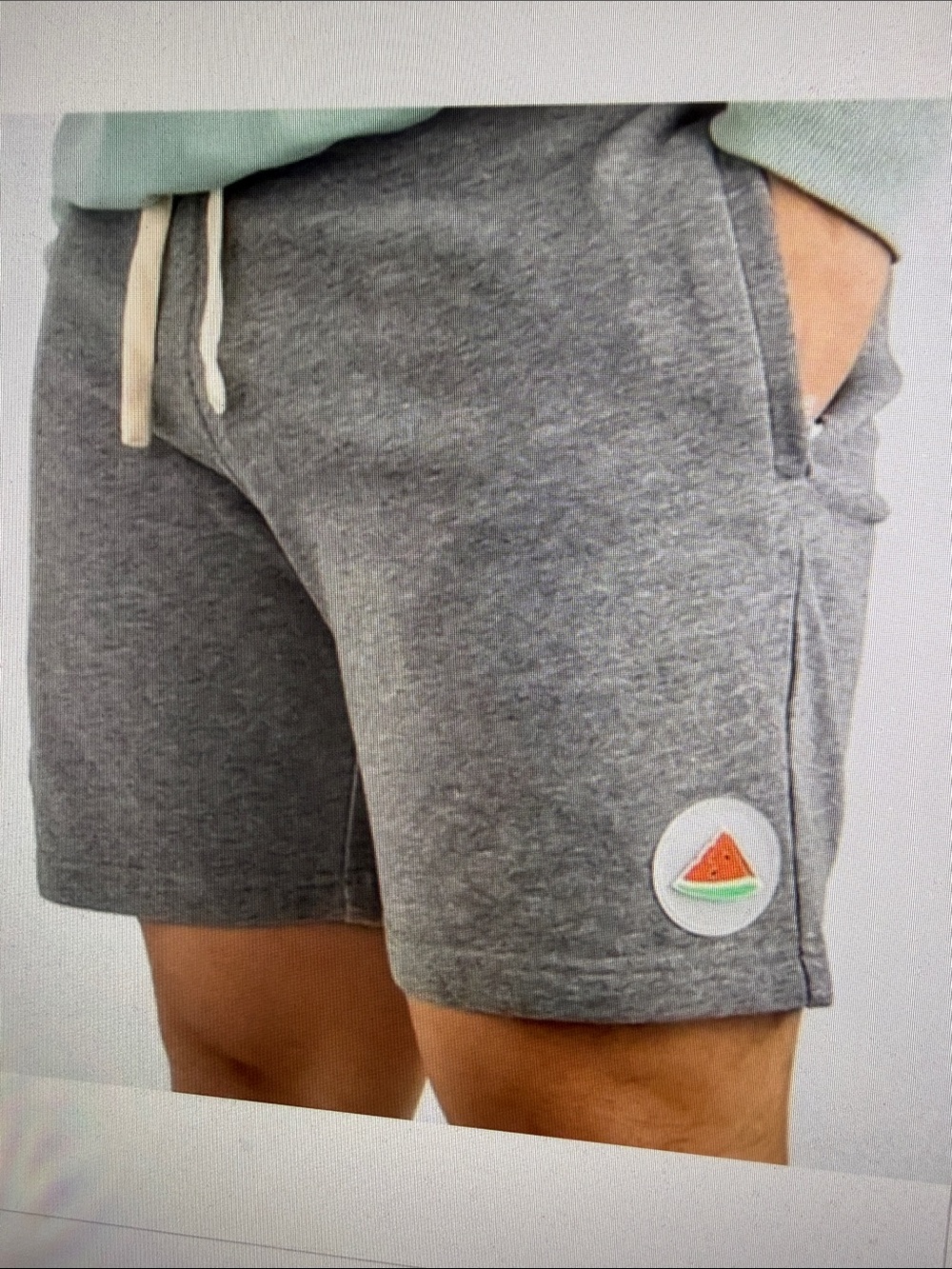 Eubi Grey Athletic Lounge Gym Drawstring 7” Shorts Watermelon Patch Casual XL
